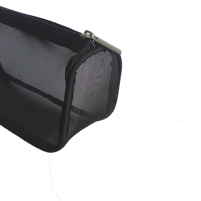 Цвет косметических сумок перемещения сетки полностью черный с закрытием молнии